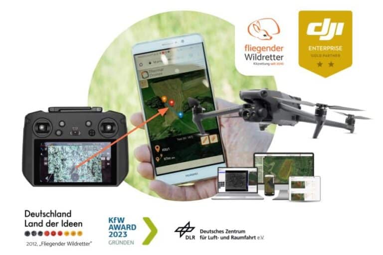 Rehkitzrettung 2024: mit nur einem Klick von der Fernsteuerung auf das Smartphone