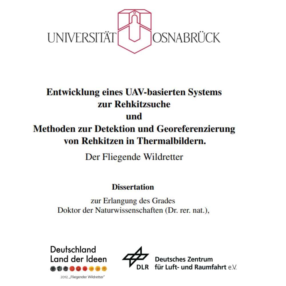 Promotion Dr. Martin Israel Rehkitzrettung