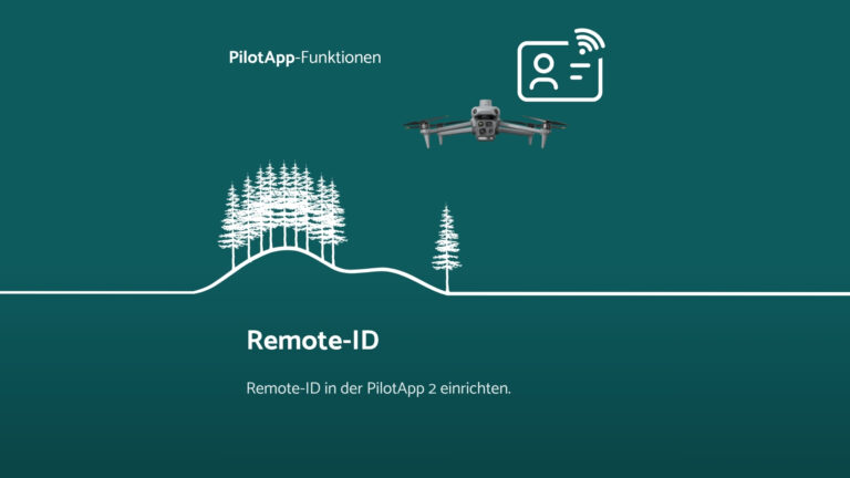 Graphische Darstellung der Remote ID Funktion einer Drohne
